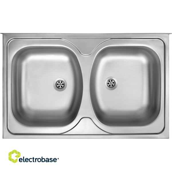 2-bowl steel sink - overlay image 1