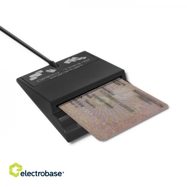 Qoltec 50636 Intelligent Smart ID chip card reader SCR-0636 | USB type C paveikslėlis 3