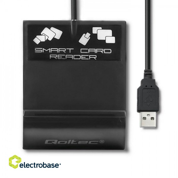 Qoltec 50636 Intelligent Smart ID chip card reader SCR-0636 | USB type C paveikslėlis 4