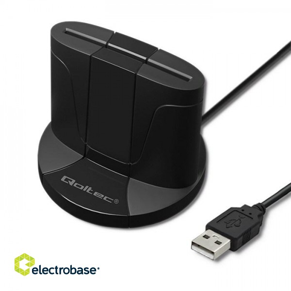 Qoltec 50632 Intelligent Smart ID chip card reader SCR-0632 | USB type C image 6
