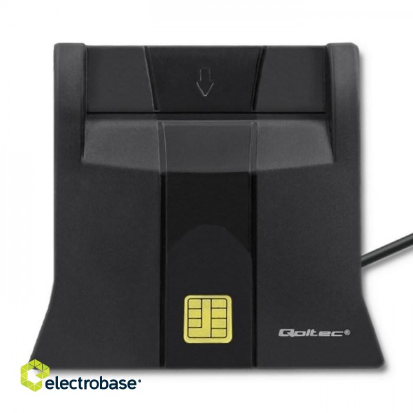 Qoltec 50643 Smart chip ID card scanner|USB 2.0 | Plug&Play image 4
