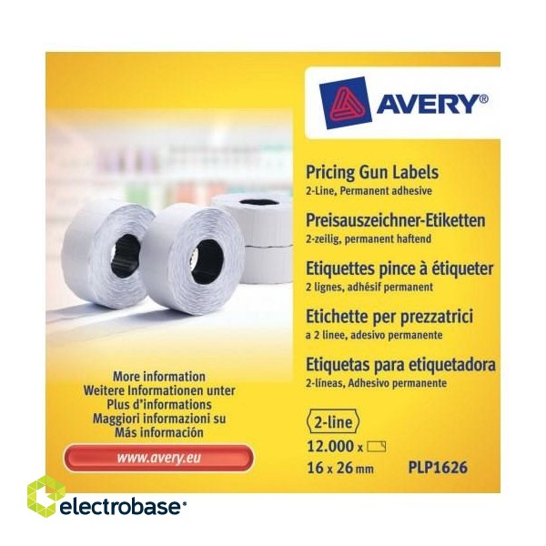 Avery PLP1626 self-adhesive label Price tag Permanent White 12000 pc(s) image 1