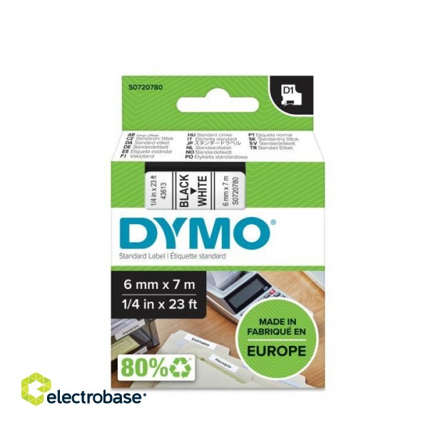 DYMO D1 Standard - Black on White - 6mm image 2