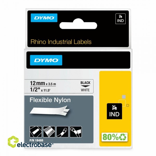 DYMO IND Flexible Nylon - 12mm x 3,5m BW фото 4
