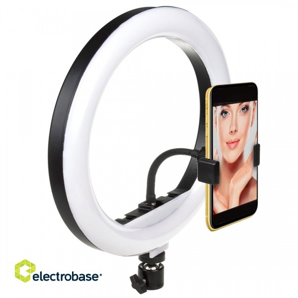 Maclean MCE610 10" 12W LED Ring Light with Tripod Stand and Bluetooth Shutter 3 Colours 10 brightness levels 10% -100% Adjustable brightness 160 LED Smartphone Holder lighting light image 7