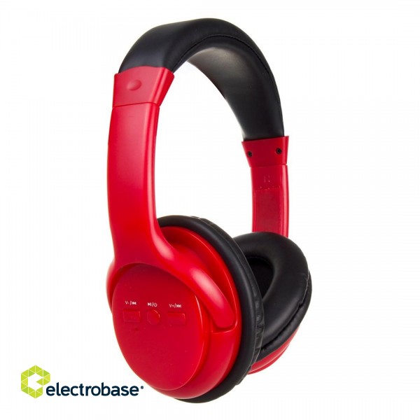 Audiocore V5.1 wireless bluetooth headphones, 200mAh, 3-4h working time, 1-2h charging time, AC720 R red image 1