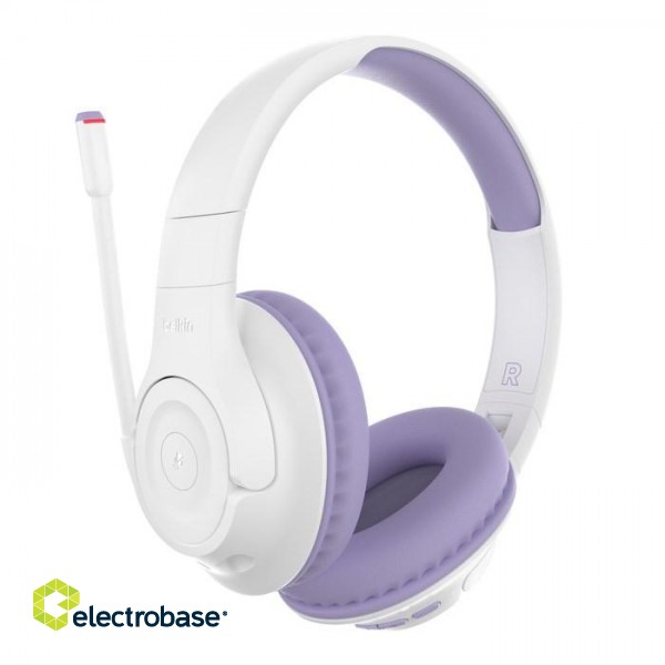 Belkin SOUNDFORMINSPIRE OVEREAR HEADSET LAV Wired & Wireless Head-band Calls/Music USB Type-C Bluetooth Lavender, White image 1