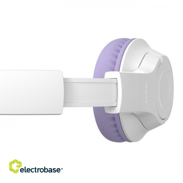 Belkin SOUNDFORMINSPIRE OVEREAR HEADSET LAV Wired & Wireless Head-band Calls/Music USB Type-C Bluetooth Lavender, White image 4
