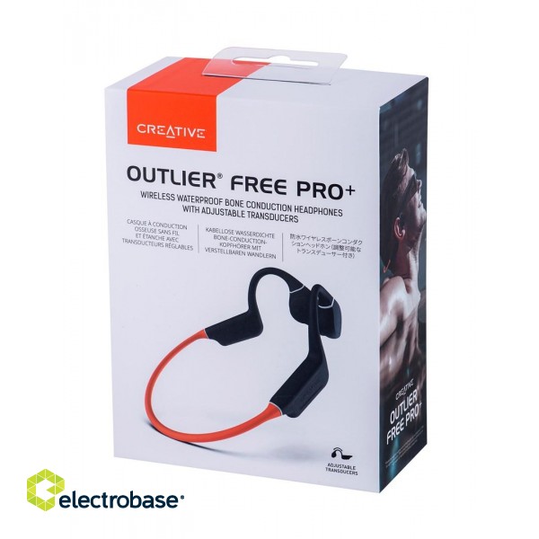 Bone conduction headphones CREATIVE OUTLIER FREE PRO+ wireless, waterproof Orange image 8