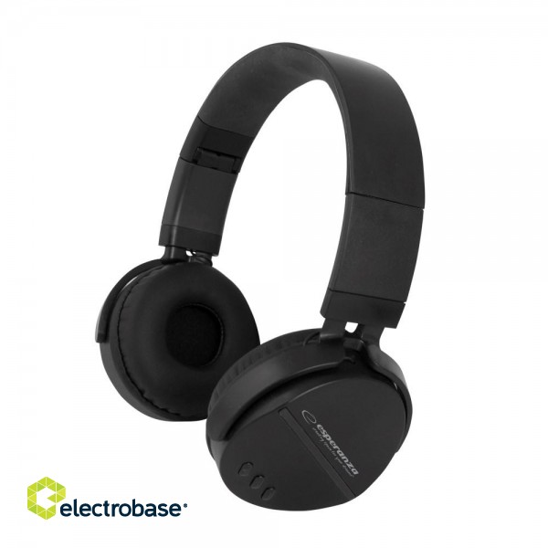Esperanza EH217K Bluetooth headphones Headband, Black paveikslėlis 1