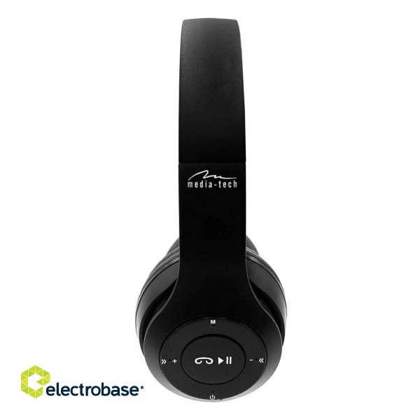 MEDIA-TECH EPSILION BT MT3591 Wireless headphones Bluetooth 4.2 Microphone Radio FM Black paveikslėlis 1