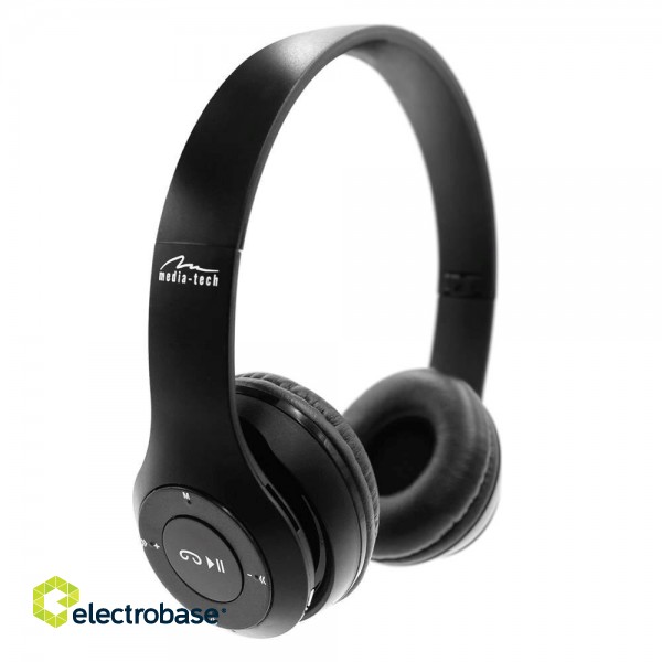MEDIA-TECH EPSILION BT MT3591 Wireless headphones Bluetooth 4.2 Microphone Radio FM Black image 3
