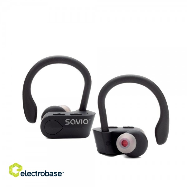 Savio TWS-03 Wireless Bluetooth Earphones, Black image 2