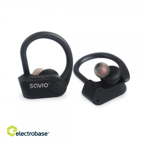 Savio TWS-03 Wireless Bluetooth Earphones, Black image 3