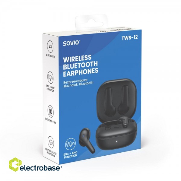 SAVIO Wireless BLUETOOTH 5.3 TWS-12 headphones фото 4