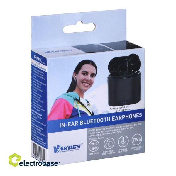 Vakoss SK-832BK headphones/headset In-ear Bluetooth Black image 4