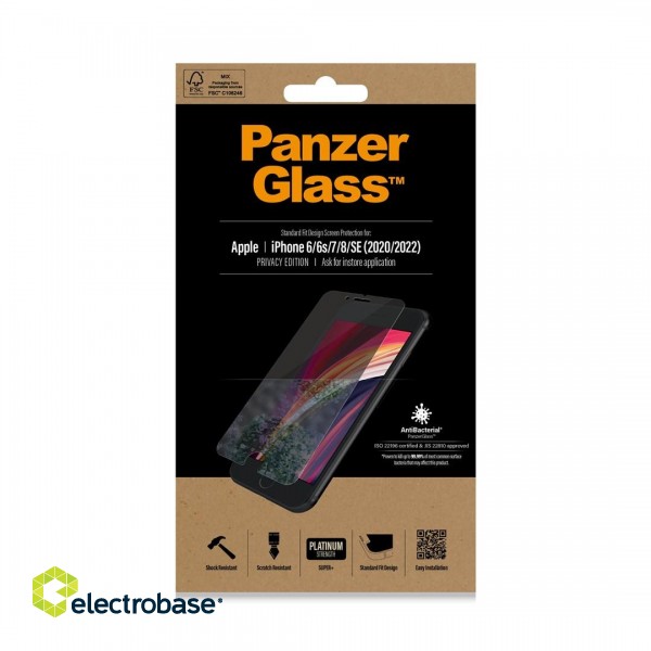PanzerGlass ® Privacy Screen Protector Apple iPhone SE (2020/2022) | 8 | 7 | 6 | 6s | Standard Fit image 2