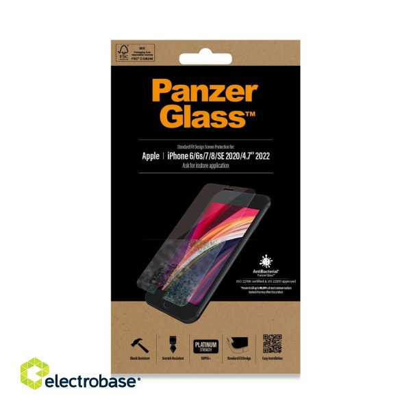 PanzerGlass ® Screen Protector Apple iPhone 8 | 7 | 6s | 6 | SE (2020/2022) | Standard Fit image 2