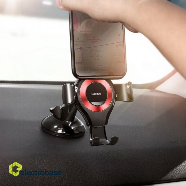 Gravity car mount Baseus Osculum for phone (red) image 5