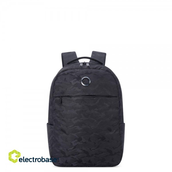 Delsey 391060010 laptop case 39.6 cm (15.6") Backpack Black, Camouflage paveikslėlis 1
