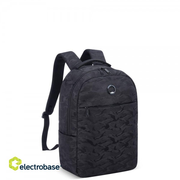 Delsey 391060010 laptop case 39.6 cm (15.6") Backpack Black, Camouflage paveikslėlis 2