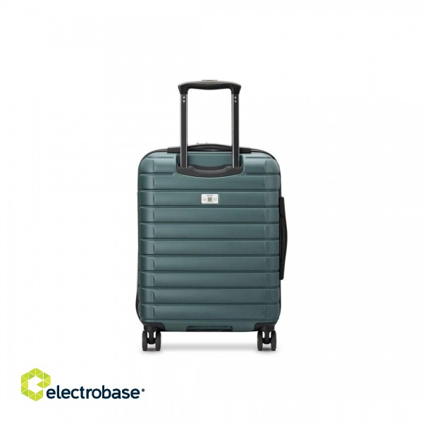 DELSEY SUITCASE SHADOW 5.0 55CM SLIM 4 DOUBLE WHEELS CABIN TROLLEY CASE GREEN paveikslėlis 1