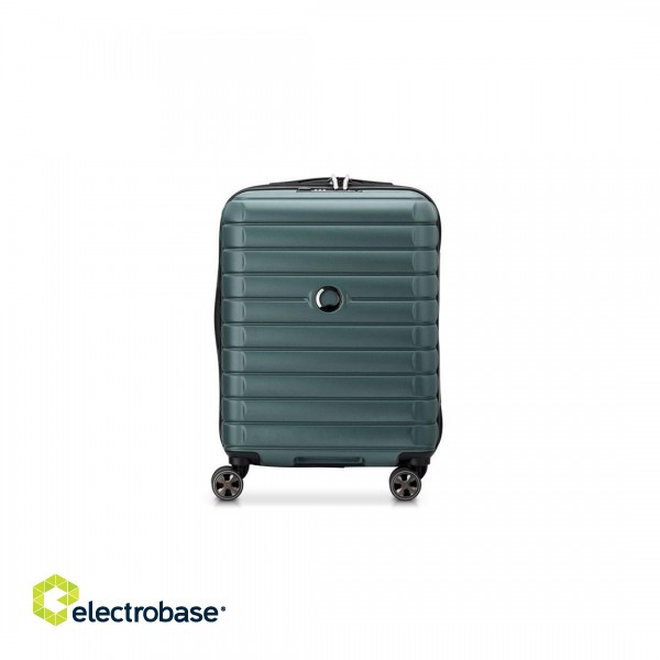 DELSEY SUITCASE SHADOW 5.0 55CM SLIM 4 DOUBLE WHEELS CABIN TROLLEY CASE GREEN paveikslėlis 2