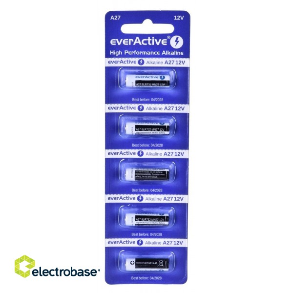5 x alkaline batteries everActive 27A 12V- blister 5 pcs. image 1