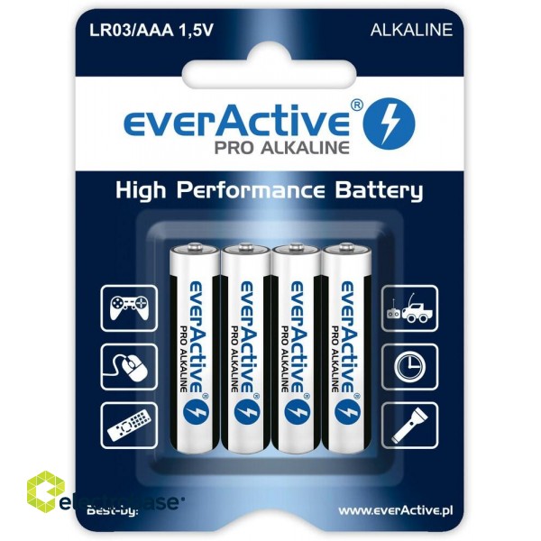 Alkaline batteries AAA / LR03 everActive Pro - 4 pieces (blister) image 1