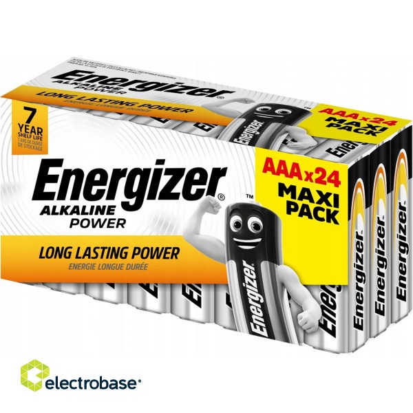 ENERGIZER BATTERIES ALKALINE POWER AAA LR03 MAXI PACK 24 PIECES NEW image 2