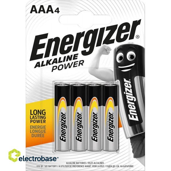 ENERGIZER BATTERY ALKALINE POWER AAA LR03 4 PIECES image 2