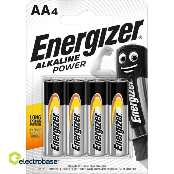 ENERGIZER BATTERY ALKALINE POWER AA LR6 BLISTER 4 PIECES image 1