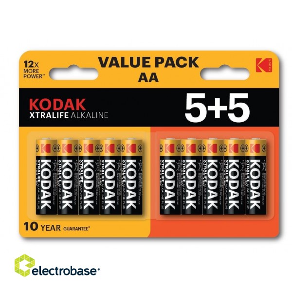 Kodak XTRALIFE Alkaline AA Battery 10 (5+5 pack)