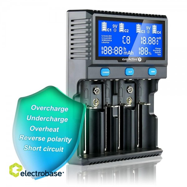 Charger for cylindrical Li-ion and Ni-MH batteries everActive UC-4200 фото 5