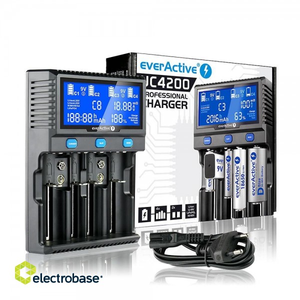 Charger for cylindrical Li-ion and Ni-MH batteries everActive UC-4200 image 6