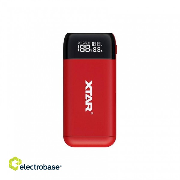 XTAR PB2S red battery charger / power bank to Li-ion 18650 / 20700 / 21700 paveikslėlis 1