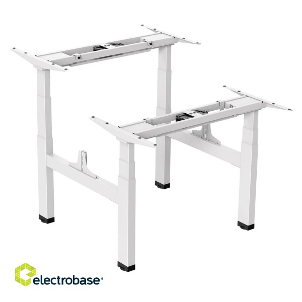 Ergo Office ER-404W Electric Double Height Adjustable Standing/Sitting Desk Frame without Desk Tops White image 2