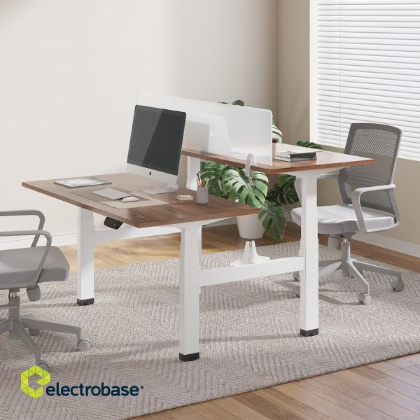 Ergo Office ER-404W Electric Double Height Adjustable Standing/Sitting Desk Frame without Desk Tops White image 4