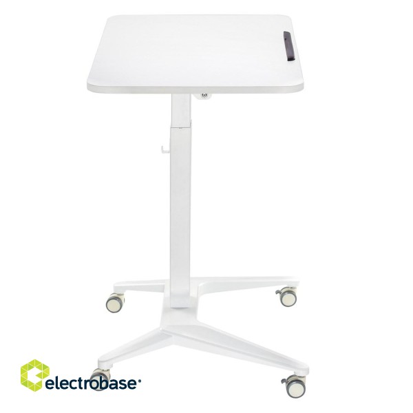 Maclean MC-453 W Mobile Laptop Desk with Pneumatic Height Adjustment, Laptop Table with Wheels, 80 x 52 cm, Max. 8 kg, Height Adjustable Max. 109 cm (White) image 8