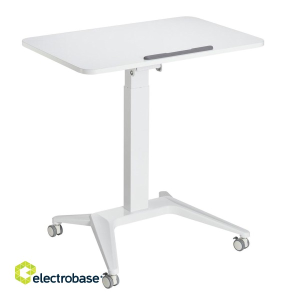 Maclean MC-453 W Mobile Laptop Desk with Pneumatic Height Adjustment, Laptop Table with Wheels, 80 x 52 cm, Max. 8 kg, Height Adjustable Max. 109 cm (White) image 9