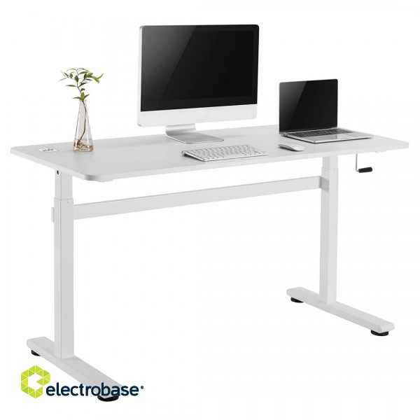 Manual height adjustable desk Ergo Office, max 40 kg, max height 117cm, with a top for standing and sitting work, ER-401 W фото 6