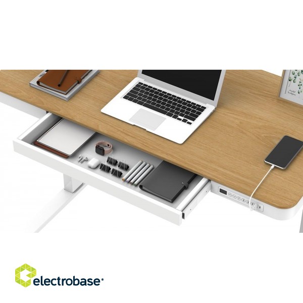 Tuckano Electric height adjustable desk ET119W-C white/oak image 3