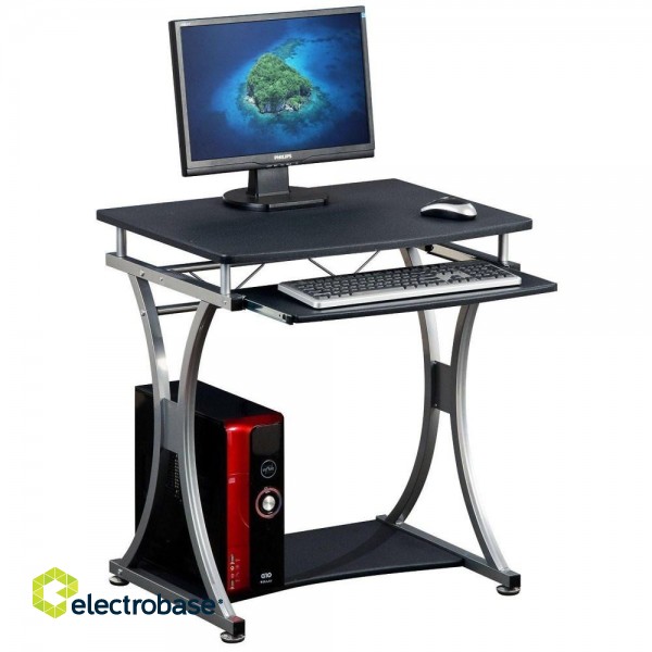 Techly Compact Desk for PC with Removable Tray, Black Graphite ICA-TB 328BK image 1