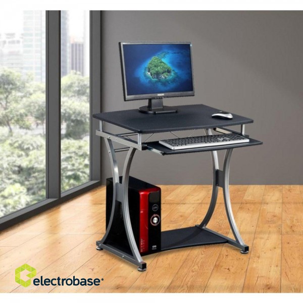 Techly Compact Desk for PC with Removable Tray, Black Graphite ICA-TB 328BK image 2