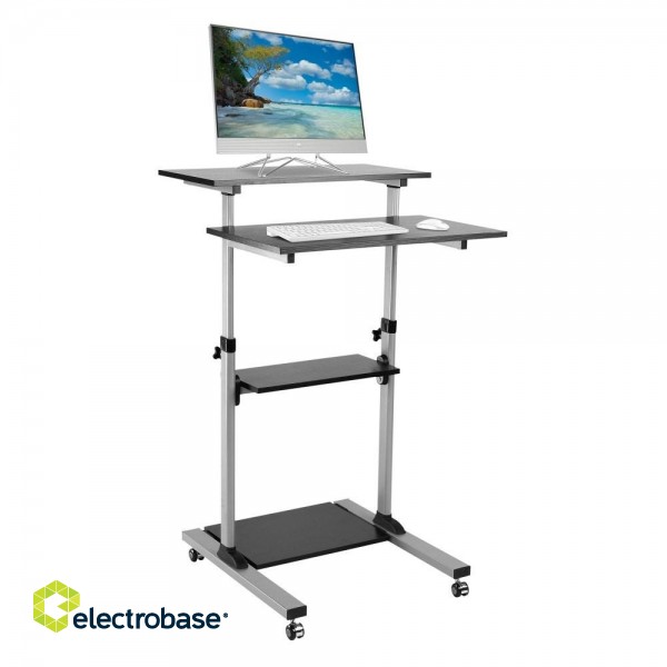 Techly ICA-TB TPM-3 standing desk Black, Silver image 1