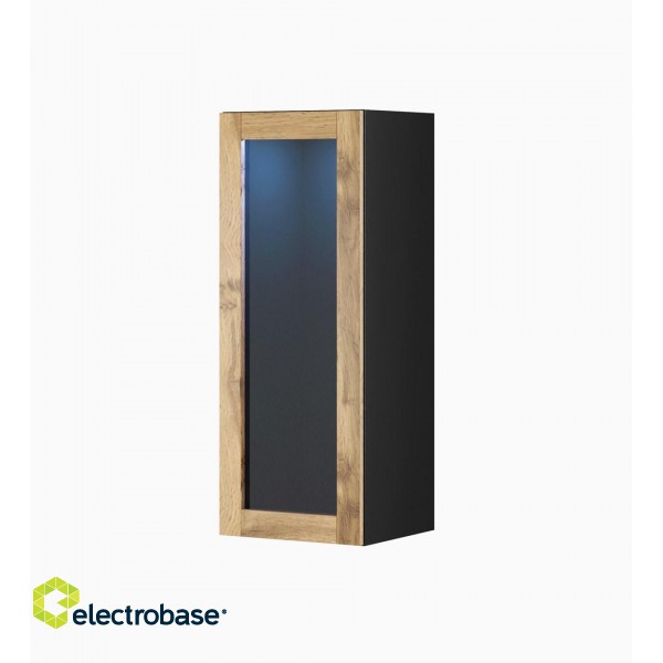 Cama cabinet VIGO "90" glass 90/35/32 black/wotan oak image 1