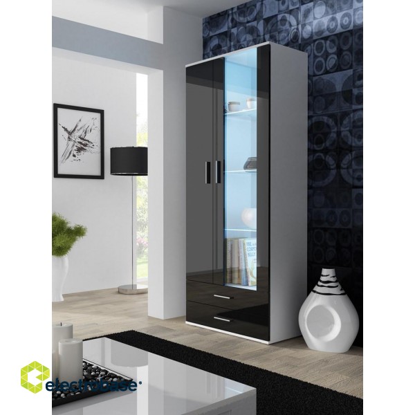 Cama display cabinet SOHO S6 2D2S white/black gloss image 1