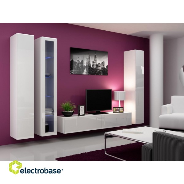 Cama Living room cabinet set VIGO 2 white/white gloss image 1