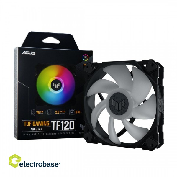 ASUS TUF Gaming TF120 ARGB Fan Computer case Air cooler 12 cm Black image 1