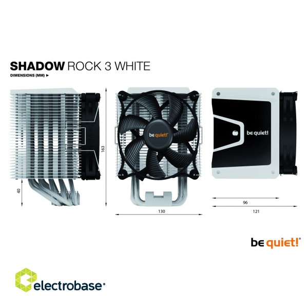 be quiet! Shadow Rock 3 White Processor Cooler 12 cm 1 pc(s) image 8